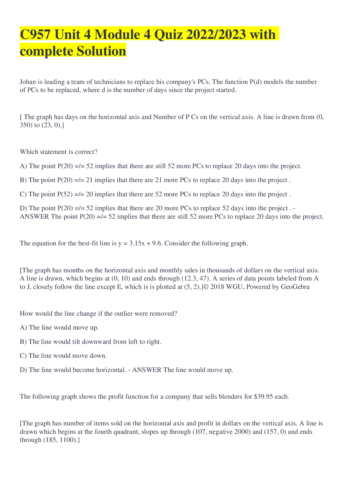 C957 unit 4 module 4 quiz 2022/2023 with complete solution